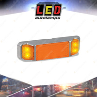 LED Autolamps Amber Side Direction Indicator Light Chrome Bracket 4 LED Blister