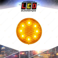 LED Autolamps Amber Round Indicator Light Coloured Lens 12-24V 8 LED Lamp Bulk