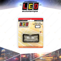 LED Autolamps White Front End Outline Marker Light Black Base 2 LED Lamp Blister