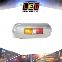 LED Autolamps Amber/Red Side Marker Light Clear Lens Brushed Bezel 2 LED Bulk