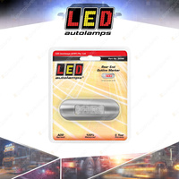 LED Autolamps Red Rear End Outline Marker Light Clear Lens Brushed Bezel Blister