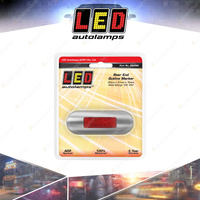 LED Autolamps Red Rear End Outline Marker Light Red Lens Brushed Bezel 2 LED