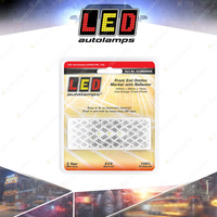 LED Autolamps White Side Marker Light Reflector 3M Tape 3 LED Lamp Blister