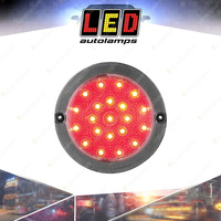 LED Autolamps Red Stop Tail Light Black Chrome Clear Lens 21 LED Lamp Blister
