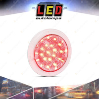 LED Autolamps Red Round Stop Tail Light Clear Lens 21 LED Lamp 12 Volt Bulk