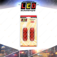 LED Autolamps Red Stop Tail Light 12-24 Volt 3 LED Lamp Twin Blister