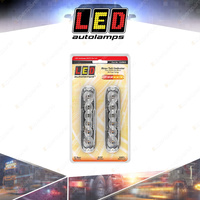 LED Autolamps Stop Tail Indicator Light Clear Lens 6 LED Lamp 12-24V 2 Blister