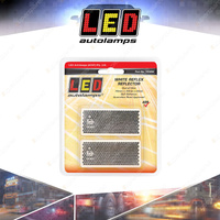 LED Autolamps White Reflex Reflector 70x30x6mm Truck Caravan Trailer 2 Blister