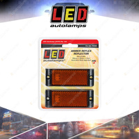 LED Autolamps Amber Reflex Reflector with Mount Bracket Truck Caravan Blister