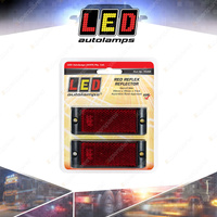 LED Autolamps Red Reflex Reflector with Mount Bracket Truck Caravan Twin Blister