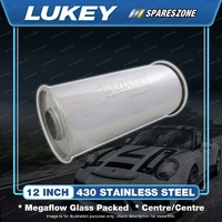 Lukey Megaflow Resonator - 2" Inlet 5" Round 12" Long 430 Stainless Steel