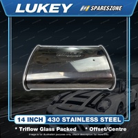 Lukey Turb O/C Triple Flow Muffler - 2.25" Tube Size 14" Length 430 Stainless