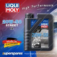 1 x Liqui Moly 20W-50 Street Motorbike 4 Stroke Motor Oil 1 Litre
