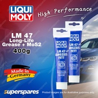 2 x Liqui Moly LM 47 Long-Life Grease + MoS2 400g High-Grade Lube