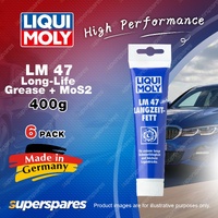 6 x LIQUI MOLY LM 47 Long-Life Grease + MoS2 400g High-Grade Lube