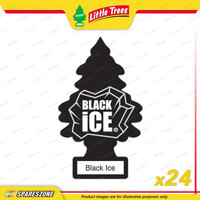 24 x Little Trees Black Ice Air Freshener - Car Truck Taxi Uber Home Office