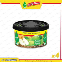 4 x Little Trees Green Apple Fragrance Fiber Can Tin Container Air Freshener