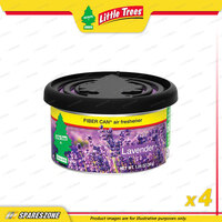 4 x Little Trees Lavender Fragrance Fiber Can Tin Container Air Freshener