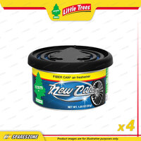 4 x Little Trees New Car Fragrance Fiber Can Tin Container Air Freshener