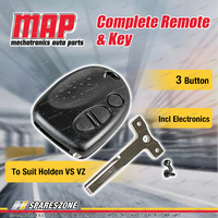 MAP Complete 3 Button Remote Shell & Key for Holden Commodore VS VZ