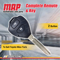 MAP Complete 2 Button Remote Shell & Key for Toyota Hilux Yaris 2008