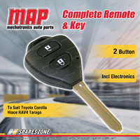 MAP Complete 2 Button Remote Shell & Key for Toyota Corolla Hiace RAV4 Tarago