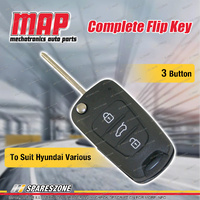 MAP Complete 3 Button Remote Shell & Flip Key for Kia Various Models