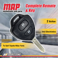 MAP Complete 2 Button Remote Shell & Key for Toyota Hilux Yaris From 2010