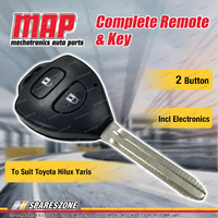 MAP Complete 2 Button Remote Shell & Key for Toyota Hilux Yaris To 2010