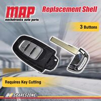 MAP 3 Button Replacement Shell Keyless Start Requires Key Cutting for Audi