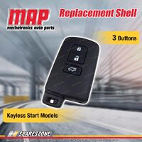 MAP 3 Button Remote Shell Requires Key Cutting Keyless Start Models for Toyota