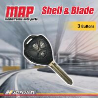 MAP 3 Button Remote Shell & Blade Replacement for Toyota Various Models