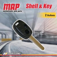 MAP 2 Button Car Remote Shell & Key Replacement for Honda Various