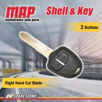 MAP 2 Button Shell & Key for Mitsubishi ASX Colt Lancer Mirage Outlander Grandis