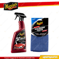 Meguiar's Quik Detailer Spray 473ml + Microfibre Multi-Purpose Cloth 40cm x 40cm