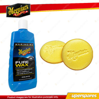 Meguiar's Pure Wax 473ml + Reusable Hand Applicator Pads Twin Pack 10cm