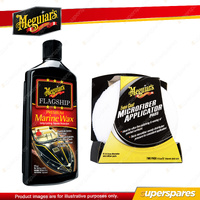 Meguiar's Flagship Premium Marine Wax 473ml + Even Coat Applicator Pad Twin Pack