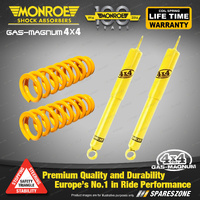 Rear Raised Monroe Shock Absorbers + King Springs for Hyundai Terracan 01-07