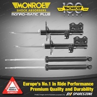 Front + Rear Monroe Monro-Matic Plus Shock Absorbers for Nissan Micra K13K 10-15
