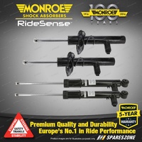 Front + Rear Monroe Ridesense Shock Absorbers for Audi Q2 GAB GAG SUV 1.4 16-On