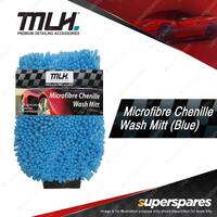Microfibre Chenille Noodle Wash Mitt Blue - Lint Free Streak And Scratch
