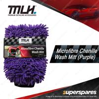 Microfibre Chenille Noodle Wash Mitt Purple - Lint Free Streak And Scratch