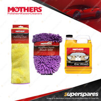 Mothers California Gold Car Wash & Microfibre Chenille Wash Mitt & Towel