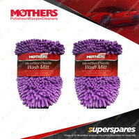 Mothers Microfibre Chenille Wash Mitt Towel - Car Care Cleaner - Pack of 2