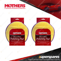 Mothers Microfibre Polishing Pad For Use With Polishes Waxes Coating - Pack 2