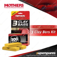 Mothers California Gold 3 Clay Bars 300g - 3 Clay Bars Complete Kit Car Clean