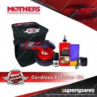 Mothers Wax Attack Cordless Polisher Kit - Incl Polisher Cleaner Wax Pad Towel
