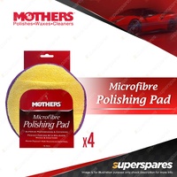 4 x Mothers Microfibre Polishing Pad - for Use With Polishes Waxes Coating