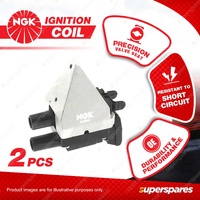 2 x NGK Ignition Coils for Mercedes Benz E220 E220C E220CA E220T W124 2.2L 4Cyl