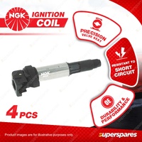 4 x NGK Ignition Coils for BMW 1 3 Series E87 E46 E90 E91 X1 E84 4Cyl V DOHC